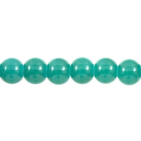*1102-6210-05 - Glass Bead Round 8MM Green Shiny 16'' String *1102-6210-05,montreal, quebec, canada, beads, wholesale