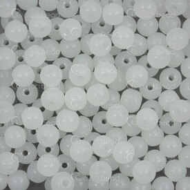 1102-6213-0607 - Glass Bead Round 6mm White Jade Loose (approx. 300pcs) 100gr 1bag 1102-6213-0607,Beads,Glass,Pressed,montreal, quebec, canada, beads, wholesale