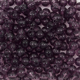 1102-6213-0621 - Glass Bead Round 6mm Amethyst Transparent Loose (approx. 300pcs) 100gr 1bag 1102-6213-0621,Beads,Glass,Pressed,montreal, quebec, canada, beads, wholesale