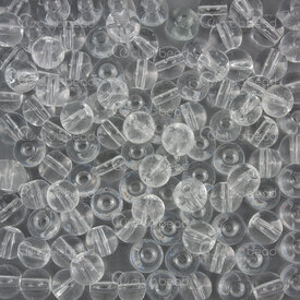 1102-6213-0623 - Bille de Verre Pressé Rond 6mm Cristal Transparent Libre (approx. 300pcs) 1Sac 100gr 1102-6213-0623,1102-6213,montreal, quebec, canada, beads, wholesale