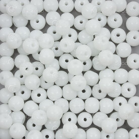1102-6213-0647 - Glass Bead Round 6mm Ceramic White Loose (approx. 300pcs) 100gr 1bag 1102-6213-0647,Beads,Glass,Pressed,montreal, quebec, canada, beads, wholesale