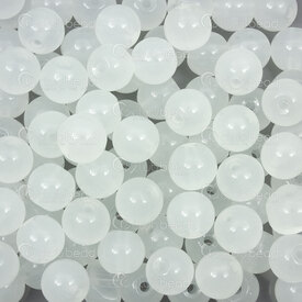 1102-6213-0807 - Bille de Verre Pressé Rond 8mm Jade Blanc Libre (approx. 150pcs) 1Sac 100gr 1102-6213-0807,Billes,Verre,montreal, quebec, canada, beads, wholesale