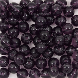 1102-6213-0821 - Bille de Verre Pressé Rond 8mm Amethyste Transparent Libre (approx. 150pcs) 1Sac 100gr 1102-6213-0821,100,montreal, quebec, canada, beads, wholesale