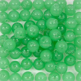 1102-6213-0827 - Bille de Verre Pressé Rond 8mm Vert Jade Transparent Libre (approx. 150pcs) 1Sac 100gr 1102-6213-0827,vs,montreal, quebec, canada, beads, wholesale