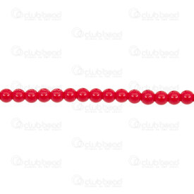 1102-6214-0403 - Bille de Verre Rond 4mm Rouge (approx. 180pcs) Corde de 32 pouces 1102-6214-0403,montreal, quebec, canada, beads, wholesale