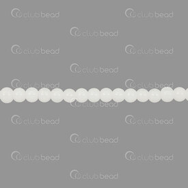 1102-6214-0447 - Glass Bead Pearl Round 4mm Opaque White 32'' String 1102-6214-0447,White glass pearls,montreal, quebec, canada, beads, wholesale
