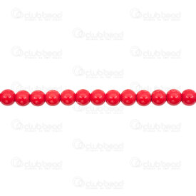 1102-6214-0603 - Glass Bead 6mm Round Red String 16" 1102-6214-0603,montreal, quebec, canada, beads, wholesale