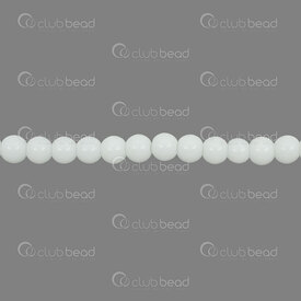 1102-6214-0647 - Glass Bead Pearl Round 6mm Opaque White  32'' String (app140pcs) 1102-6214-0647,White glass pearls,montreal, quebec, canada, beads, wholesale