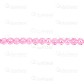 1102-6214-0651 - Glass Bead Round 6mm Pink AB Transparent String 16" 1102-6214-0651,Beads,Glass,montreal, quebec, canada, beads, wholesale