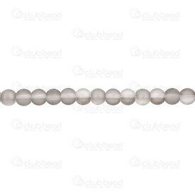 1102-6214-0653 - Glass Bead Round 6mm Transparent Grey Matt 1mm Hole (approx.60pcs) 16" String 1102-6214-0653,Beads,Glass,montreal, quebec, canada, beads, wholesale