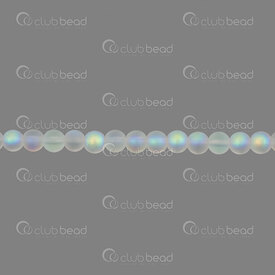 1102-6214-0655 - Glass Bead Round 6mm Crystal AB Matt 1mm Hole (approx.60pcs) 16" String 1102-6214-0655,Beads,Glass,Frosted,montreal, quebec, canada, beads, wholesale
