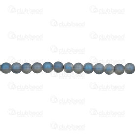 1102-6214-0657 - Glass Bead Round 6mm Transparent Blue Matt 1mm Hole (approx.60pcs) 16" String 1102-6214-0657,Beads,Glass,Pressed,montreal, quebec, canada, beads, wholesale
