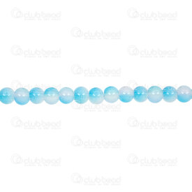 1102-6214-06905 - Pale Glass Bead Round 6mm Dual Sky Blue-White 30in String (approx.110pcs) 1102-6214-06905,String,montreal, quebec, canada, beads, wholesale