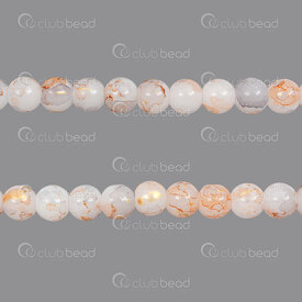 1102-6214-08103 - Pale Glass Bead Round 8mm Jade-Orange with Gold Dust 30in String (approx.90pcs) 1102-6214-08103,jade,montreal, quebec, canada, beads, wholesale