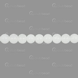 1102-6214-0825 - Bille Verre Rond 8mm Blanc Lustre Corde de 32 pouces 1102-6214-0825,1102-6214,montreal, quebec, canada, beads, wholesale