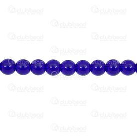 1102-6214-0835 - Bille Verre Rond 8mm Bleu Royal Transparent Corde de 32 pouces 1102-6214-0835,1102-6214,montreal, quebec, canada, beads, wholesale