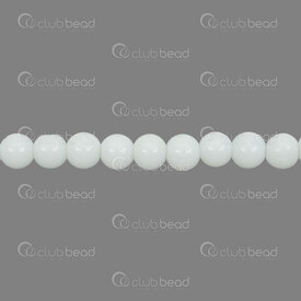 1102-6214-0847 - Glass Bead Pearl Round 8mm Opaque White  32'' String (app140pcs) 1102-6214-0847,White glass pearls,montreal, quebec, canada, beads, wholesale
