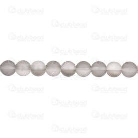 1102-6214-0853 - Glass Bead Round 8mm Transparent Grey Matt 1mm Hole (approx.40pcs) 16" String 1102-6214-0853,Beads,Glass,montreal, quebec, canada, beads, wholesale