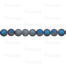 1102-6214-0857 - Glass Bead Round 8mm Transparent Blue Matt 1mm Hole (approx.40pcs) 16" String 1102-6214-0857,Beads,Glass,montreal, quebec, canada, beads, wholesale