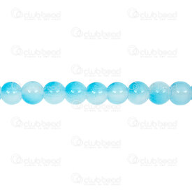 1102-6214-08905 - Bille de Verre Pressé Rond 8mm Duo Bleu Ciel-Blanc Corde de 30po (approx. 90pcs) 1102-6214-08905,BS,montreal, quebec, canada, beads, wholesale