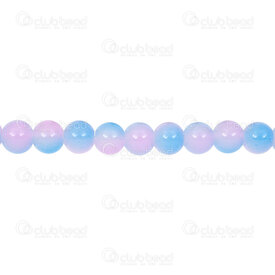 1102-6214-08907 - Bille de Verre Pressé Rond 8mm Duo Bleu Ciel-Rose Corde de 30po (approx. 90pcs) 1102-6214-08907,vs,montreal, quebec, canada, beads, wholesale