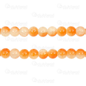 1102-6214-0893 - Pale Glass Bead Round 8mm Cracked White-Orange 32in String (approx.96pcs) 1102-6214-0893,Beads,Glass,Pressed,montreal, quebec, canada, beads, wholesale
