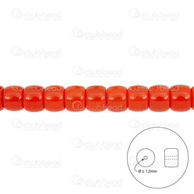 1102-6220-0901 - Glass Bead Cylinder 6x8.5mm Orange 1.2mm hole 15.5in String (approx. 55pcs) 1102-6220-0901,Orange,montreal, quebec, canada, beads, wholesale