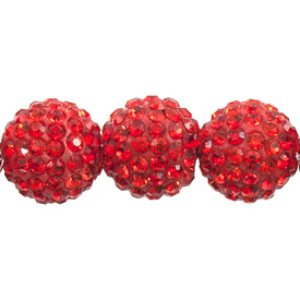 *1102-6400-07 - Bille Shamballa Rond 12MM Rouge 5pcs *1102-6400-07,montreal, quebec, canada, beads, wholesale