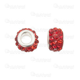 1102-6400-23 - Shamballa Bead European Style Round 12x8mm Red 5.2mm Hole 10pcs 1102-6400-23,Bead,European Style,Glass,Shamballa,12X8MM,Round,Round,Red,5.2mm Hole,China,10pcs,montreal, quebec, canada, beads, wholesale