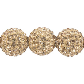 *1102-6401-15 - Bille Shamballa Rond 8MM Champagne 5pcs *1102-6401-15,montreal, quebec, canada, beads, wholesale