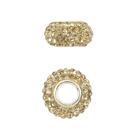 1102-6440-15 - Bille Shamballa Style Européen Oval Acier Inoxydable 304 App. 13mm Champagne Trou Large 2pcs 1102-6440-15,montreal, quebec, canada, beads, wholesale