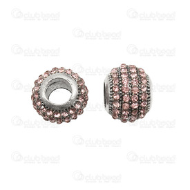 1102-6440-39 - Shamballa Bead European Style Round 12x10mm Pink 5.2mm Hole 2pcs 1102-6440-39,European style,12X10MM,Bead,European Style,Metal,Shamballa,12X10MM,Round,Round,Pink,5.2mm Hole,China,2pcs,montreal, quebec, canada, beads, wholesale