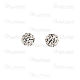 1102-6450-0613-01 - Shamballa Bead Round 6mm Crystal stone Jet font 10pcs 1102-6450-0613-01,Beads,Shamballa,montreal, quebec, canada, beads, wholesale