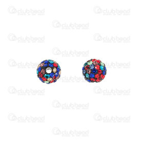 1102-6450-0613-MIX - Shamballa Bead Round 6mm Mix Color stone Jet font 10pcs 1102-6450-0613-MIX,montreal, quebec, canada, beads, wholesale