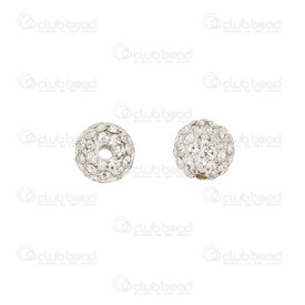1102-6450-0801-01 - Shamballa Bead Round 8mm Crystal stone White font 10pcs 1102-6450-0801-01,montreal, quebec, canada, beads, wholesale