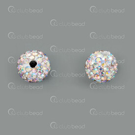 1102-6450-0801-01AB - Shamballa Bead Round 8mm AB Crystal stone White font 10pcs 1102-6450-0801-01AB,Beads,Shamballa,montreal, quebec, canada, beads, wholesale