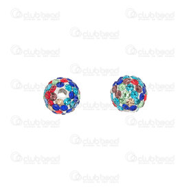 1102-6450-0801-MIX - Shamballa Bead Round 8mm Mix Color stone White font 10pcs 1102-6450-0801-MIX,montreal, quebec, canada, beads, wholesale
