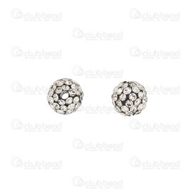 1102-6450-0813-01 - Shamballa Bead Round 8mm Crystal stone Jet font 10pcs 1102-6450-0813-01,montreal, quebec, canada, beads, wholesale