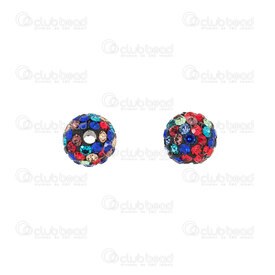 1102-6450-0813-MIX - Shamballa Bead Round 8mm Mix Color stone Jet font 10pcs 1102-6450-0813-MIX,1102-6450,montreal, quebec, canada, beads, wholesale