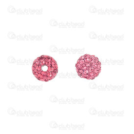 1102-6450-0865-65 - Shamballa Bead Round 8mm Pink stone Pink font 10pcs 1102-6450-0865-65,Beads,Shamballa,montreal, quebec, canada, beads, wholesale