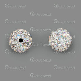 1102-6450-1001-01AB - Shamballa Bead Round 10mm White Font AB Stone 1.5mm Hole 10pcs 1102-6450-1001-01AB,shamballa,montreal, quebec, canada, beads, wholesale