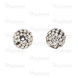 1102-6450-1013-01 - Shamballa Bead Round 10mm Crystal stone Jet font 10pcs 1102-6450-1013-01,1102-6450,montreal, quebec, canada, beads, wholesale