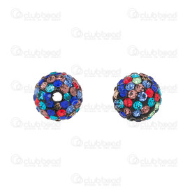 1102-6450-1013-MIX - Shamballa Bead Round 10mm Mix Color stone Jet font 10pcs 1102-6450-1013-MIX,Beads,Shamballa,montreal, quebec, canada, beads, wholesale