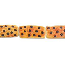 *1102-6602-01 - Glass Bead Rectangle Hand Painted 18X35MM Leopard 5pcs String India *1102-6602-01,Glass,Bead,Glass,Glass,18X35MM,Rectangle,Hand Painted,Leopard,India,Dollar Bead,5pcs String,montreal, quebec, canada, beads, wholesale