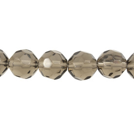 *1102-9202-023 - Glass Bead Round Facetted 14MM Smoky Quartz App. 13'' String *1102-9202-023,Bead,Glass,Glass,14MM,Round,Round,Facetted,Brown,Smoky Quartz,China,App. 13'' String,montreal, quebec, canada, beads, wholesale