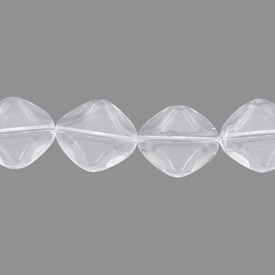 *1102-9202-151 - Glass Bead Losange Flat 16X17MM Crystal App. 12'' String *1102-9202-151,Clearance by Category,Glass,Bead,Glass,Glass,16X17MM,Losange,Losange,Flat,Colorless,Crystal,China,App. 12'' String,montreal, quebec, canada, beads, wholesale