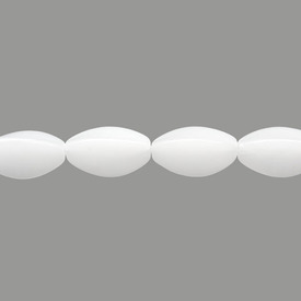 *1102-9202-171 - Glass Bead Oval 12X20MM White Opal App. 11'' String *1102-9202-171,Clearance by Category,Glass,Bead,Glass,Glass,12X20MM,Oval,White,White Opal,China,App. 11'' String,montreal, quebec, canada, beads, wholesale