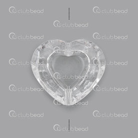 1103-0416-01 - Acrylic bead heart 25*28, white 20pcs 1103-0416-01,montreal, quebec, canada, beads, wholesale