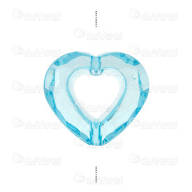 1103-0416-07 - Acrylic bead heart 25*28, light lake blue 20pcs 1103-0416-07,Clearance by Category,Acrylic Beads,montreal, quebec, canada, beads, wholesale