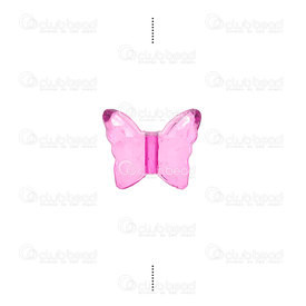 1103-0417-03 - Acrylique Bille forme de Papillon 1.5X1.6X0.6mm Fushia Trou 1.8mm appr.160pcs 1103-0417-03,montreal, quebec, canada, beads, wholesale